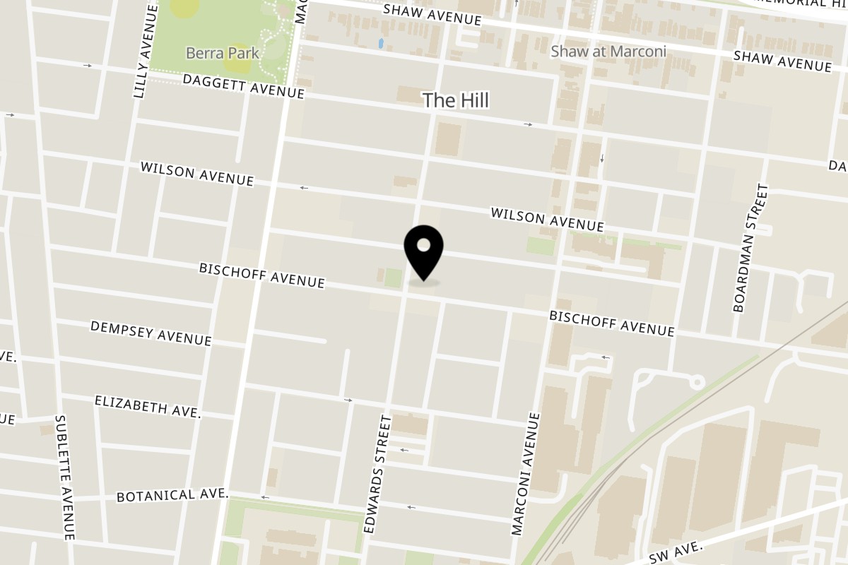 Map showing the location of Mama's On The Hill on 2132 Edwards St in St. Louis